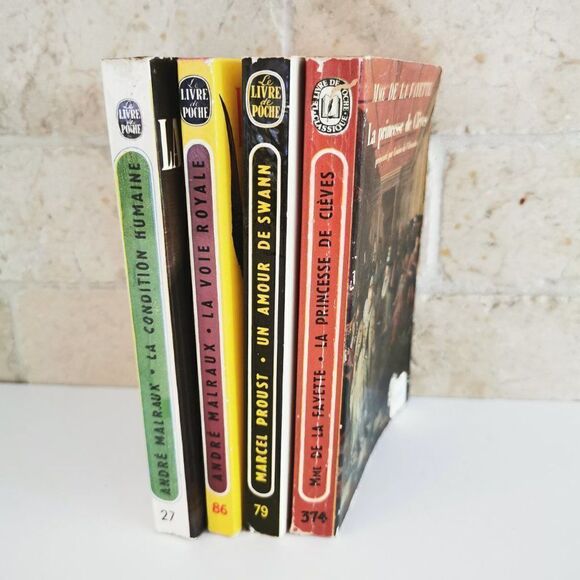 Set of 4 Vintage French Pocket Books Classic Lit Livre de Poche Proust Malraux - Picture 2 of 6